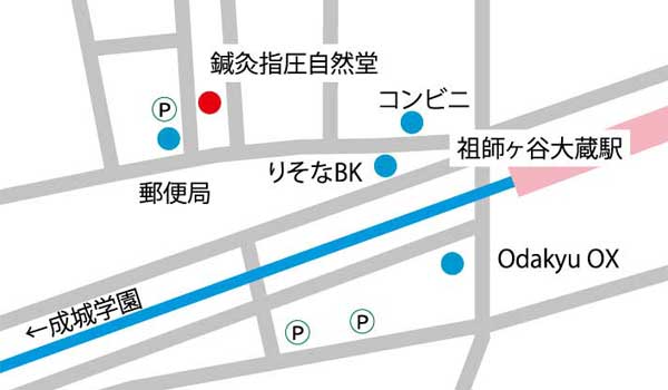 鍼灸指圧自然堂の地図